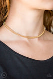 A135 - If You Dare Gold Necklace by Paparazzi Accessories on Fancy5Fashion.com