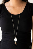 A320 - Shimmering Seashores Gold Lanyard Necklace by Paparazzi Accessories on Fancy5Fashion.com