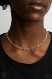 A42 - Need I SLAY More Gold Choker Necklace by Paparazzi Accessories on Fancy5Fashion.com