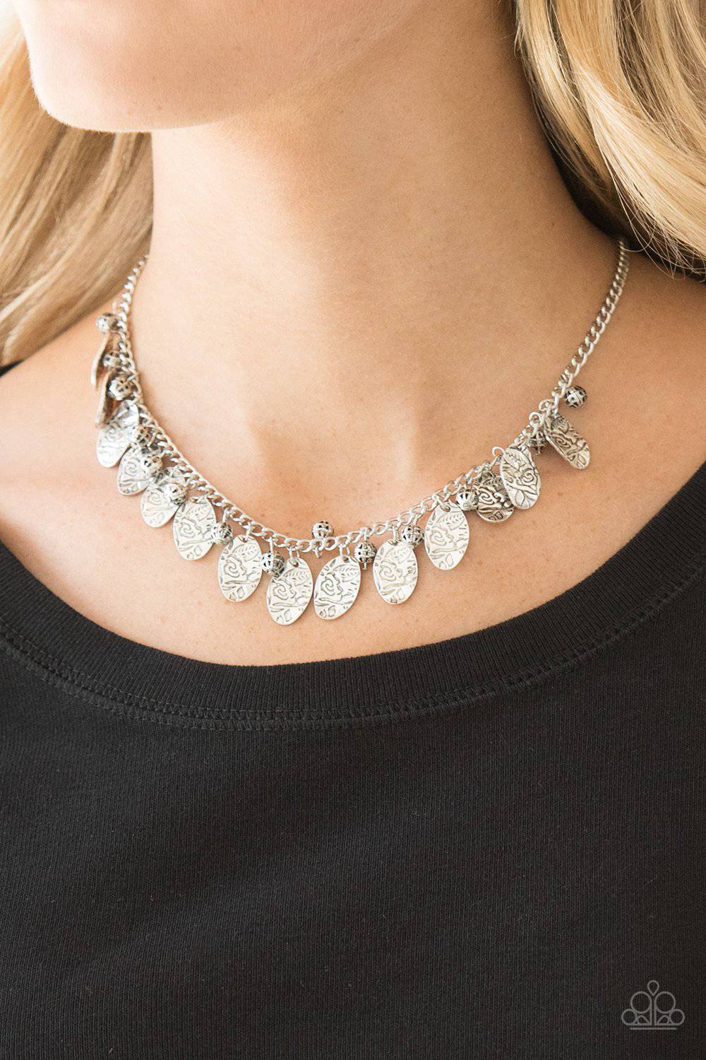 A185 - Vintage Gardens Blue Necklace by Paparazzi Accessories on Fancy5Fashion.com
