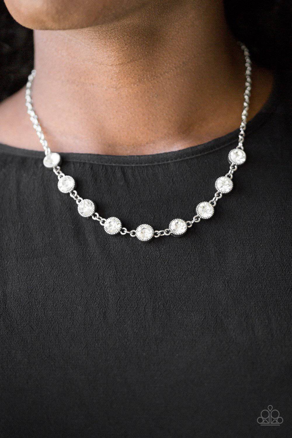A53 - StarLit Socials White Necklace by Paparazzi Accessories on Fancy5Fashion.com