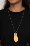 A192 - Watercolor Skies Yellow Necklace by Paparazzi Accessories on Fancy5Fashion.com
