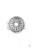 C107 - Daringly Daisy Silver Ring by Paparazzi Accessories on Fancy5Fashion.com
