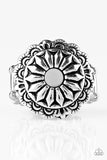 C107 - Daringly Daisy Silver Ring by Paparazzi Accessories on Fancy5Fashion.com