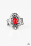 C112 - Stone Fox Red Ring by Paparazzi Accessories on Fancy5Fashion.com
