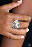C107 - Daringly Daisy Silver Ring by Paparazzi Accessories on Fancy5Fashion.com