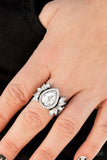 C34 - Regal Regalia White Ring by Paparazzi Accessories on Fancy5Fashion.com