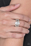 C4 - Supreme Bling White Ring by Paparazzi Accessories on Fancy5Fashion.com