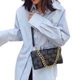 Black Woven Clutch Crossbody Set
