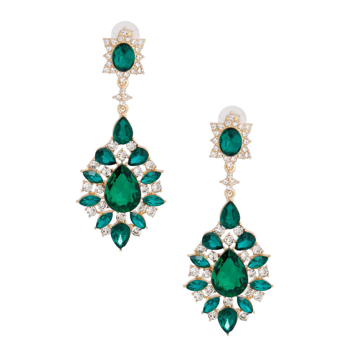 Emerald Drops Green Earrings