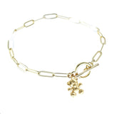 Gold Teddy Bear Toggle Bracelet
