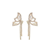 Gold Rhinestone Butterfly Tail Studs