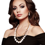 Triple Strand Faux Pearl Statement Necklace on Fancy5Fashion.com